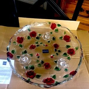 MIKASA  celebrations   13 1/4”  heavy crystal  dish , Germany